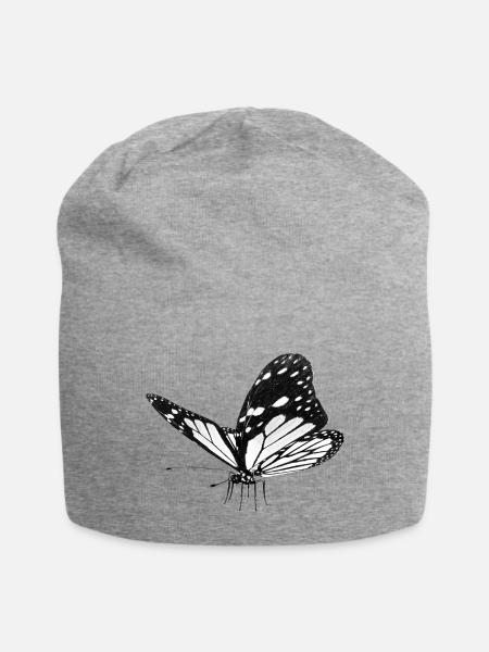 Schmetterling, Falter - Jersey-Beanie - Grau meliert