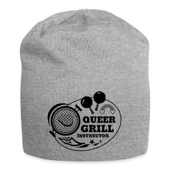 Queer Grill Instructor BBQ Gift Idea - Jersey Beanie - heather grey - Front