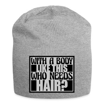Qui a besoin de cheveux en disant - Bonnet en jersey - gris chiné - Devant
