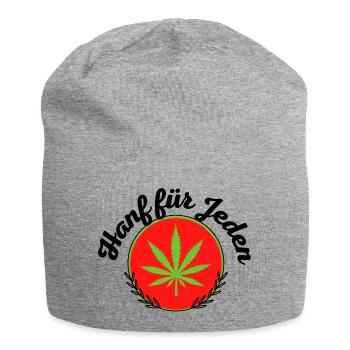 Hanf für Jeden - Jersey-Beanie - Grau meliert - Vorne