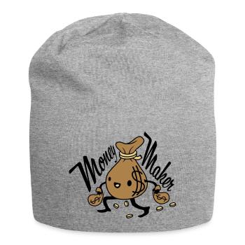 Money Maker living money bag - Jersey Beanie - heather grey - Front