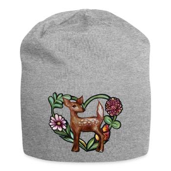 Art fauve mignon - Bonnet en jersey - gris chiné - Devant