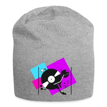 Platines colorées5 - Bonnet en jersey - gris chiné - Devant