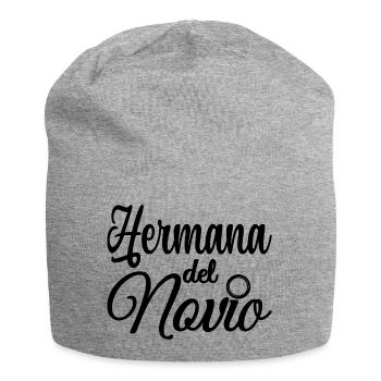 Hermana del Novio Groom's Sister Wedding Gift - Jersey Beanie - heather grey - Front