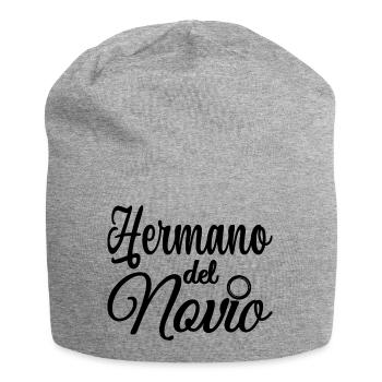 Hermano del Novio Groom's Brother Wedding Gift - Jersey Beanie - heather grey - Front