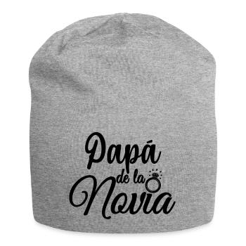 Papa de la Novia Bride's Father Wedding Gift - Jersey Beanie - heather grey - Front