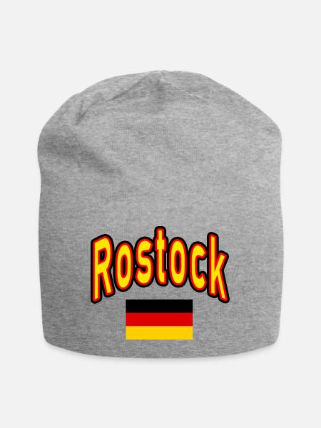 Rostock deutschland flagge - Jersey-Beanie - Grau meliert