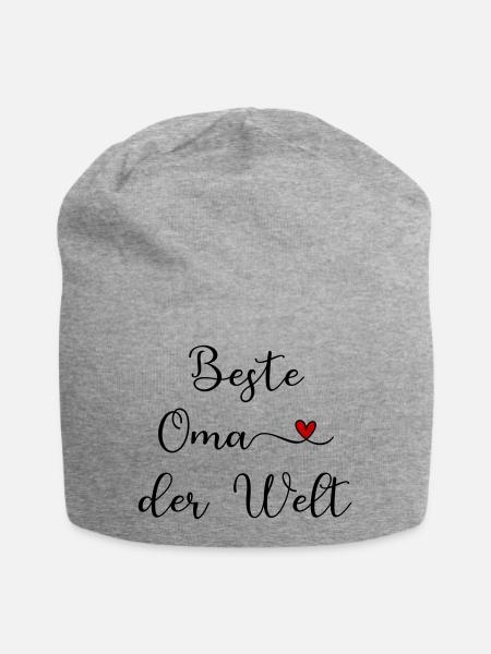 Beste Oma der Welt - Jersey-Beanie - Grau meliert