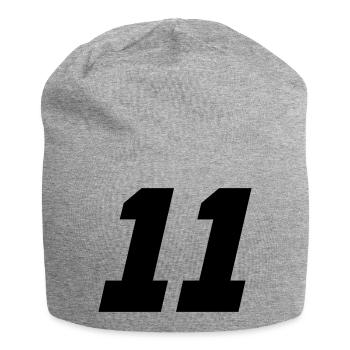 11 - Jersey-Beanie - Grau meliert - Vorne