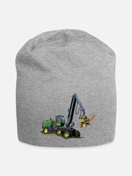Harvester, Holzerntemaschine - Jersey-Beanie - Grau meliert