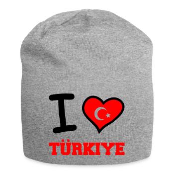 I love Türkiye - Jersey Beanie - heather grey - Front