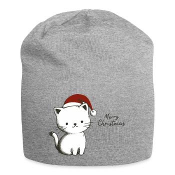 Weihnachtskätzchen - Festliche Reinheit - Jersey-Beanie - Grau meliert - Vorne