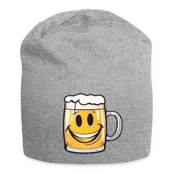 Happy beer! - Jersey Beanie - heather grey - Front