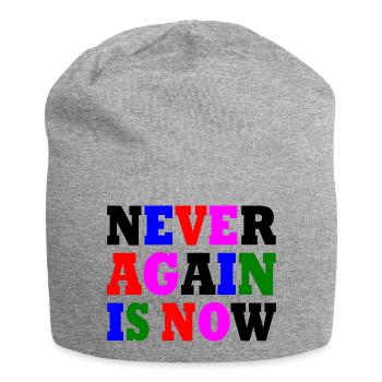 Never again is now - Jersey-Beanie - Grau meliert - Vorne