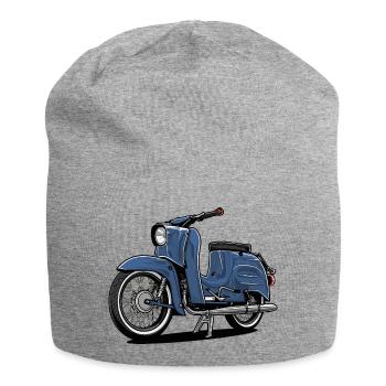 Hirondelle (bleu pâle) // Illustration - Bonnet en jersey - gris chiné - Devant