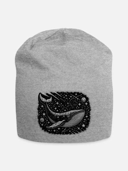 Weltraum-Wal - Jersey-Beanie - Grau meliert