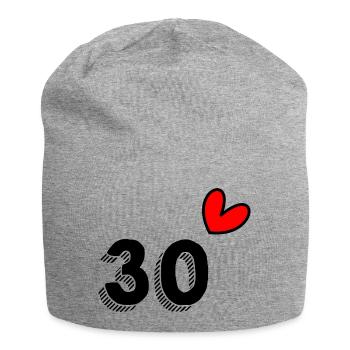 30. 30 ANS. 30e ANNIVERSAIRE. ANNIVERSAIRE 30 ANS. - Bonnet en jersey - gris chiné - Devant