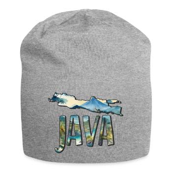 Carte aquarelle Java - Bonnet en jersey - gris chiné - Devant