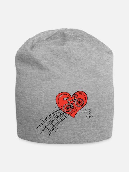 Cycling Heart: Direkt zu Ihnen fahren - Jersey-Beanie - Grau meliert