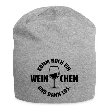 Noch ein Weinchen - Jersey-Beanie - Grau meliert - Vorne