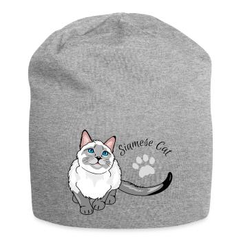 Neugierige Siamkatze - Jersey-Beanie - Grau meliert - Vorne