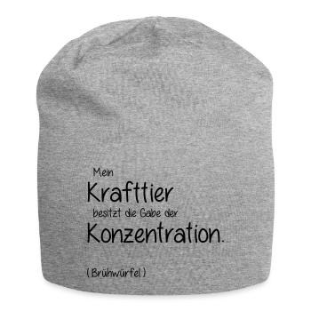 Krafttier - Jersey-Beanie - Grau meliert - Vorne
