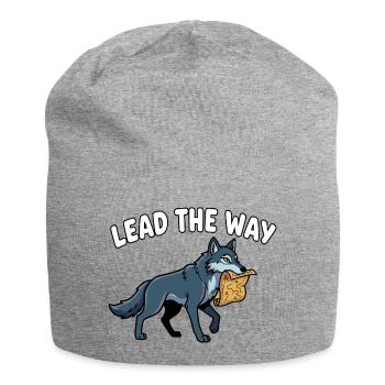 Lead the Way Wolf mit Pergament - Jersey-Beanie - Grau meliert - Vorne
