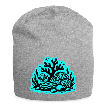 Coral Reef Ocean Coral Icon - Jersey Beanie - heather grey - Front