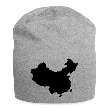 Carte de la Chine - Bonnet en jersey - gris chiné - Devant