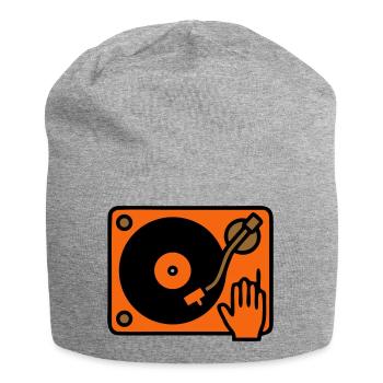 DJ Turntable grattant à la main - Bonnet en jersey - gris chiné - Devant