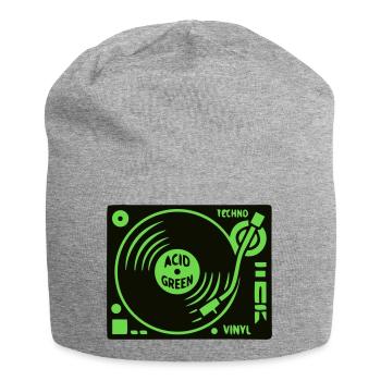 Plattenspieler Techno DJ Mixer Vinyl Rave - Jersey-Beanie - Grau meliert - Vorne