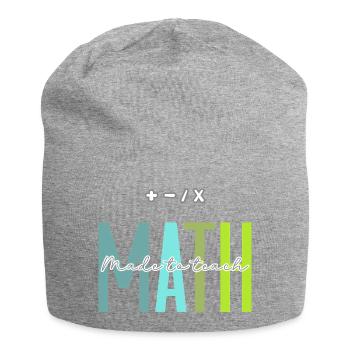 Math Made to Teach Math Teacher Design - Jersey Beanie - heather grey - Front