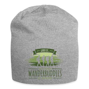Glück ist mit Wanderbuddies zu wandern - Jersey-Beanie - Grau meliert - Vorne