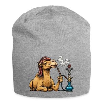 Dessin animé de chameau avec Shisha - Bonnet en jersey - gris chiné - Devant