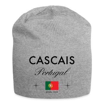 Cascais Portugal Coordinates Travel Souvenir - Jersey Beanie - heather grey - Front