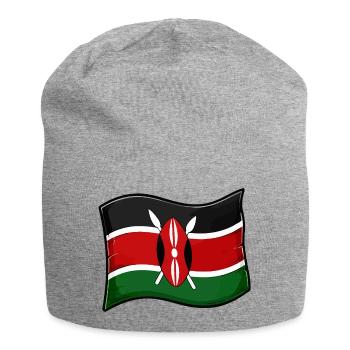 Kenya Flag Maasai Shield Design - Jersey Beanie - heather grey - Front