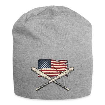 USA Flag Baseball - Jersey Beanie - heather grey - Front