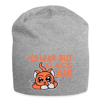 No war but class war Klassenkrieg Katze Logo Text - Jersey-Beanie - Grau meliert - Vorne
