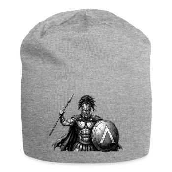 Spartanischer Krieger mit Schild - Jersey-Beanie - Grau meliert - Vorne