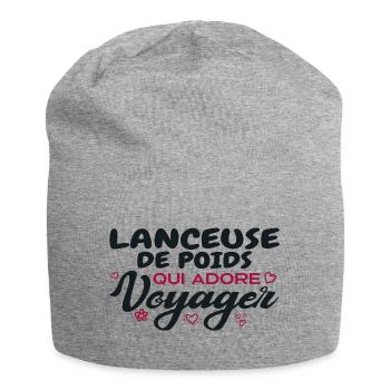 Globetrotting shot putter, passionate about vo - Jersey Beanie - heather grey - Front