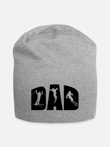 Skifahrer Skifahren Ski Papa Vater - Jersey-Beanie - Grau meliert