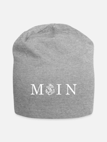 MOIN avec ancre maritime, blanc - Bonnet en jersey - gris chiné