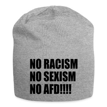 no racism no sexism no afd - Jersey Beanie - heather grey - Front