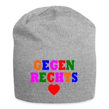 Gegen rechts - Jersey-Beanie - Grau meliert - Vorne