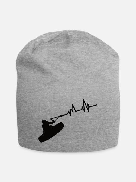 Wakeboard, Pulsschlag, Puls - Jersey-Beanie - Grau meliert