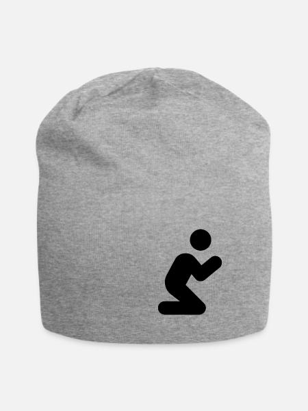 Pray Black - Jersey-Beanie - Grau meliert