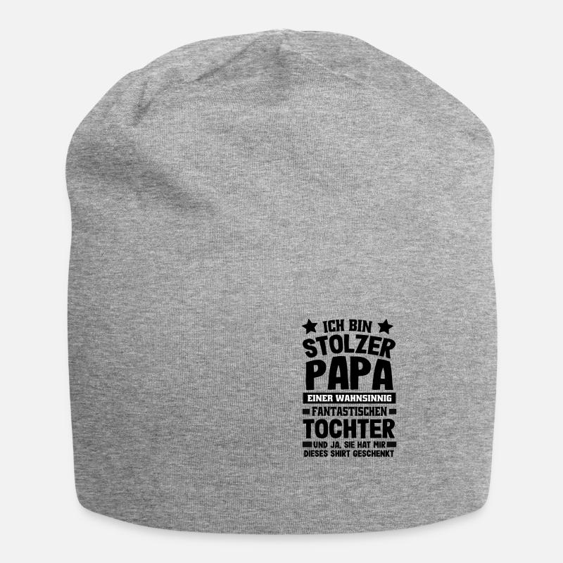 Ich bin stolzer Papa einer tollen Tochter Geschenk - Jersey-Beanie - Grau meliert