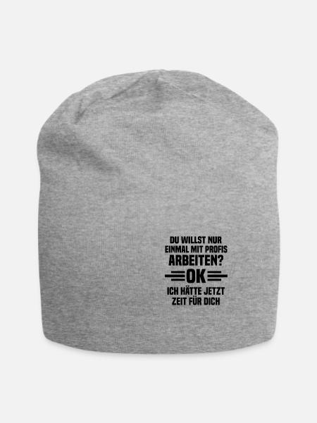 Einmal mit Profis arbeiten Handwerker Geschenk - Jersey-Beanie - Grau meliert