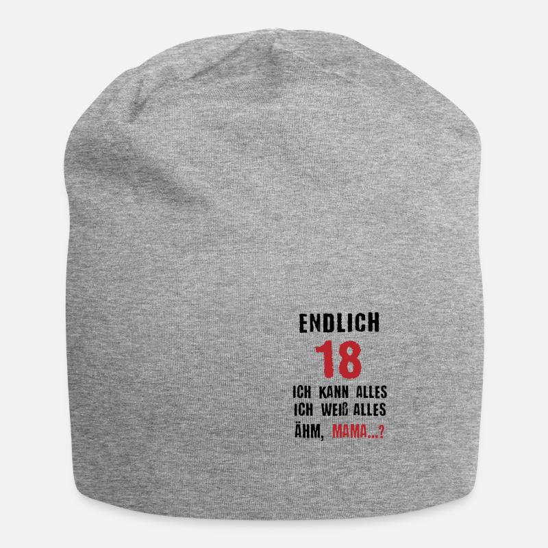 Endlich 18 Spruch 18. Geburtstag Mama Geschenk - Jersey-Beanie - Grau meliert