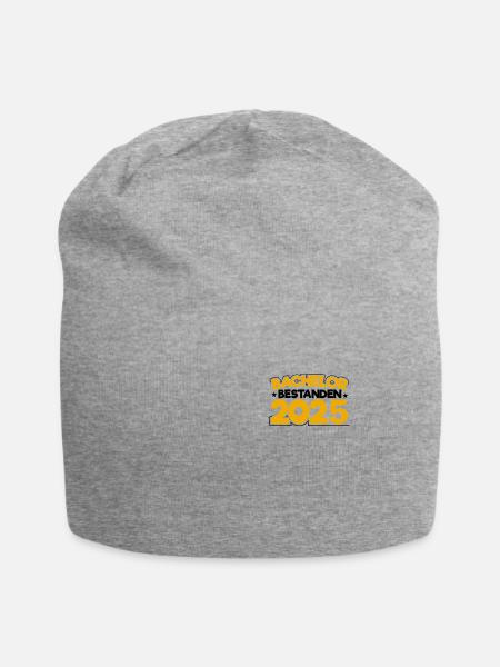Bachelor 2025 Abschluss Promotion Sponsion - Jersey-Beanie - Grau meliert